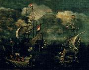 VROOM, Hendrick Cornelisz. Ship battle oil painting reproduction